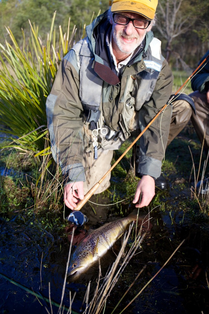 Jeff Wagner with his first Tasmanian Brown Trout