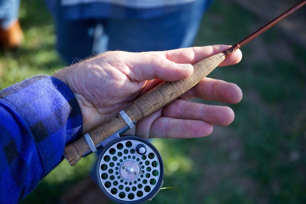 A dainty Orvis Banty and Hardy Flyweight reel