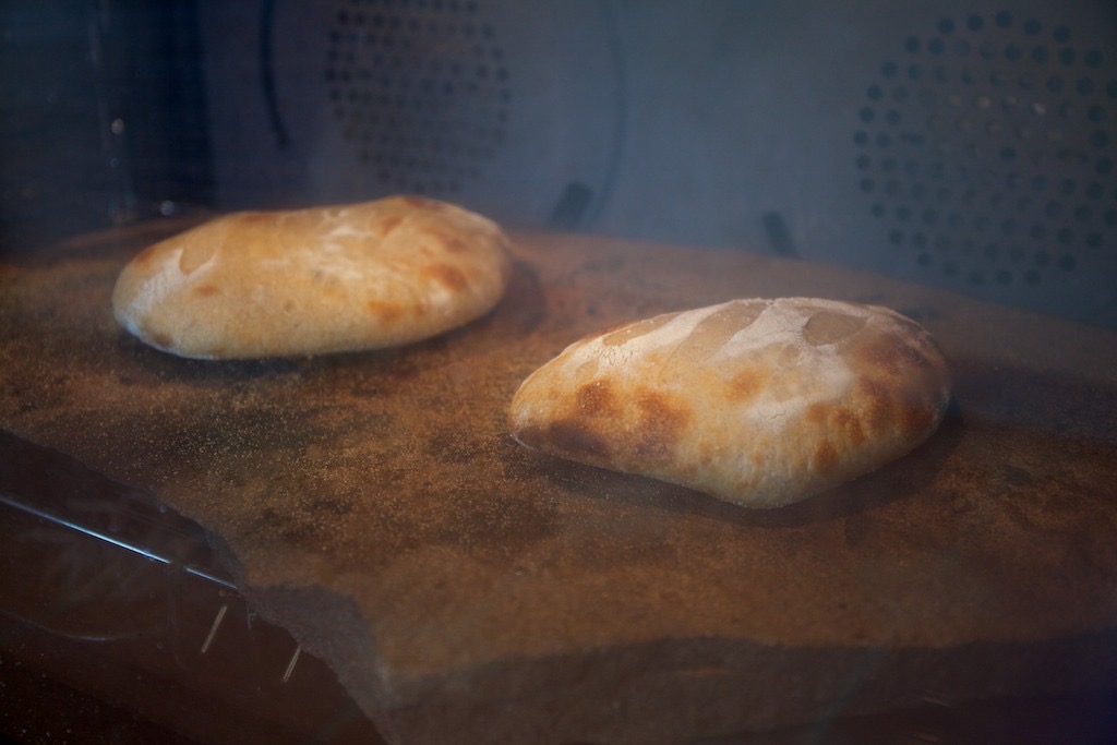 Boris Gaspar's sourdough in the oven.