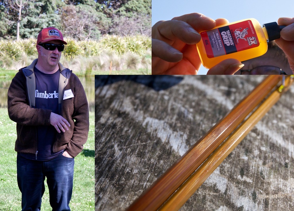 Callum Ross demonstrates Tim Anderson's PU Gorilla Glue rod finish.