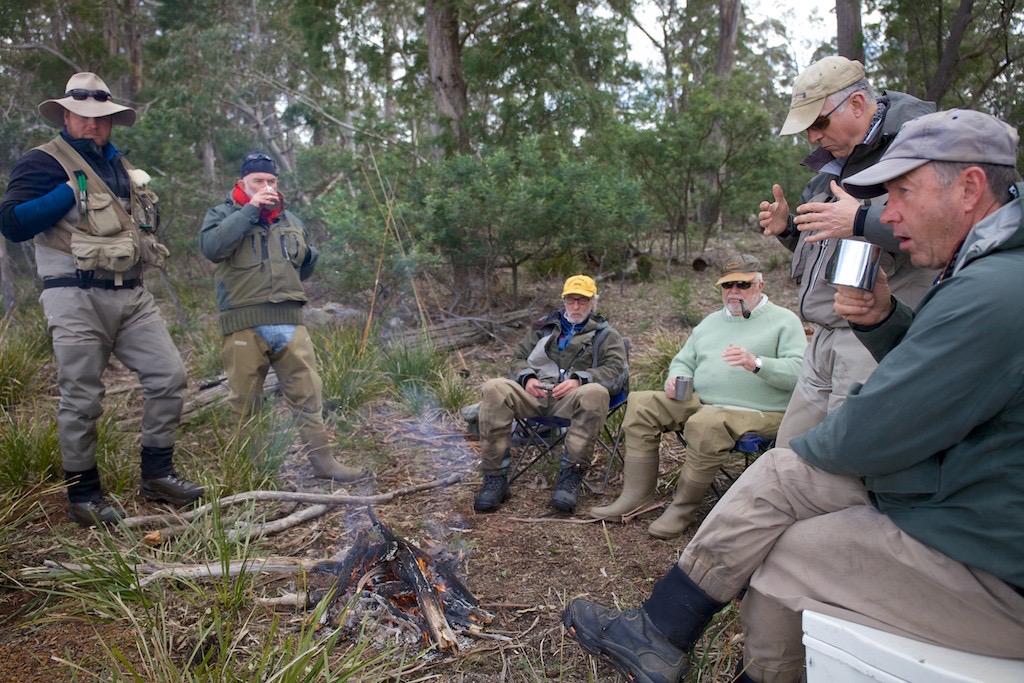 A social fly fishing moment on Tooms Lake.
