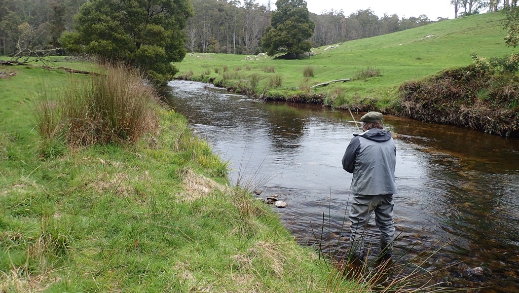 River fishing in Tasmania.  