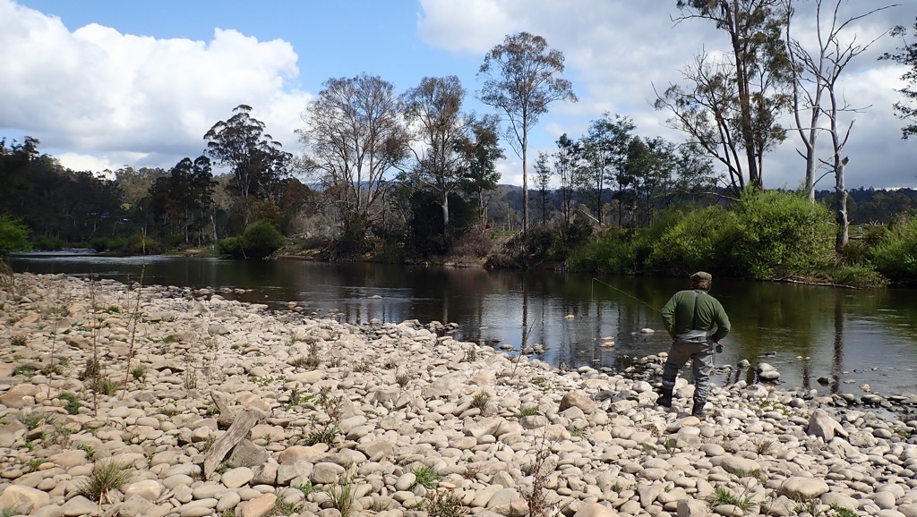 River fishing in Tasmania.  